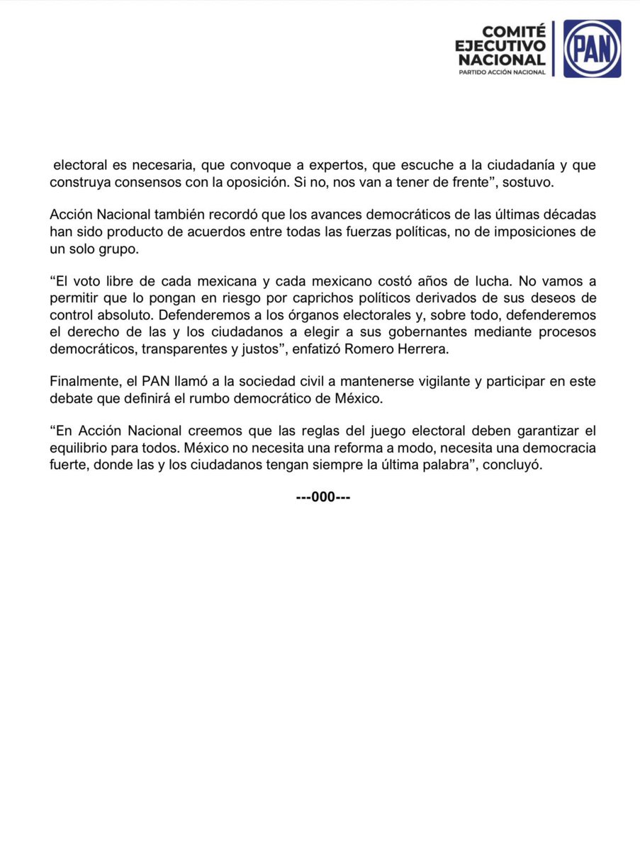 Roberto Sosa Pichardo (@robertsosap) on Twitter photo Se busca una #ReformaElectoral, el problema es la forma y el fondo. Ya aprendimos con la #ReformaAlPoderJudicial, donde el oficialismo se hizo del poder judicial, ahora buscan controla al INE. En <a href="/AccionNacional/">Acción Nacional</a> proponemos diálogo abierto con la sociedad civil, no reformas a Se busca una #ReformaElectoral, el problema es la forma y el fondo. Ya aprendimos con la #ReformaAlPoderJudicial, donde el oficialismo se hizo del poder judicial, ahora buscan controla al INE. En <a href="/AccionNacional/">Acción Nacional</a> proponemos diálogo abierto con la sociedad civil, no reformas a