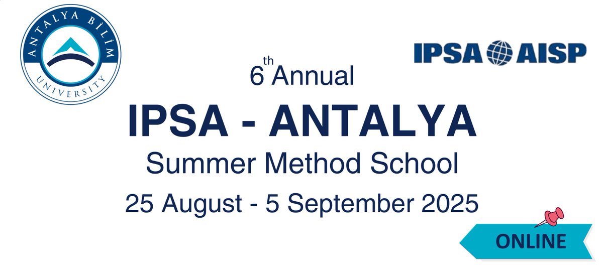 🚨 Apply now for the IPSA-Antalya ONLINE Summer School for Social Science Research Methods! 
⌛️ Final registration deadline extended to 11 August 2025 ⌛️
go.ipsa.org/8nIElR