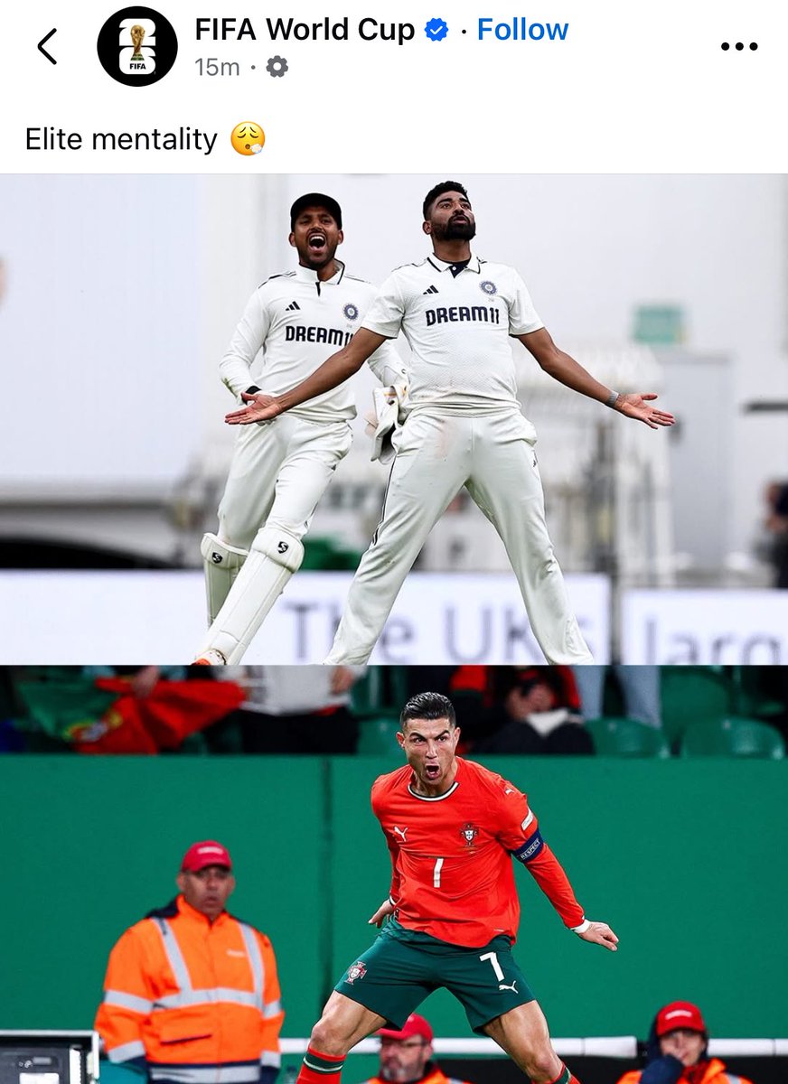Siraj – the guy FIFA featured and compared to Ronaldo! 🤯
Today, he made India proud on the world stage 🇮🇳🔥

Meanwhile, haters?
Still stuck in their hate, watching him rise higher every damn day.
Stay mad. Siraj stays winning.

#INDvsENG #INDvsENGTest #INDvsENG2025 #ENGvsIND