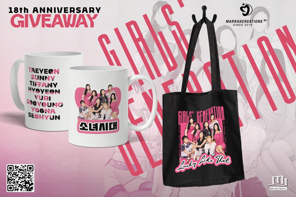 18th Anniversary Celebration
Giveaway to PH SONES 😍💗

💞 MBF
💞 RT &amp; LIKE
💞 Reply w/ ur chosen item prize (ToteBag or Mug)

~ ends Aug 6
~ 1 winner for each item
~ must have ph address
~ winner handles sf

#GirlsGeneration #GG4EVA
