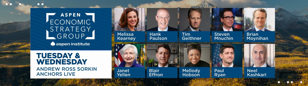 Squawk Box (@squawkcnbc) on Twitter photo Don't miss <a href="/andrewrsorkin/">Andrew Ross Sorkin</a> live from The Aspen Economic Strategy Group this Tuesday & Wednesday starting at 6A ET: Don't miss <a href="/andrewrsorkin/">Andrew Ross Sorkin</a> live from The Aspen Economic Strategy Group this Tuesday & Wednesday starting at 6A ET: