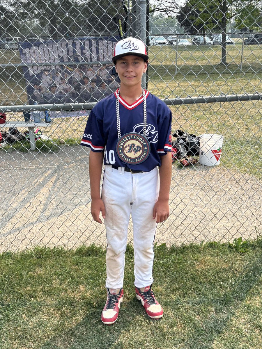 BP 12U Prospects took a tough 3-2 loss in game 1 on Sunday. Player of the game went to Jake Brotherton who had a solid game behind the plate and went 1 for 3 with a double and 1 run scored. 

Bullettproofbaseball.com ￼