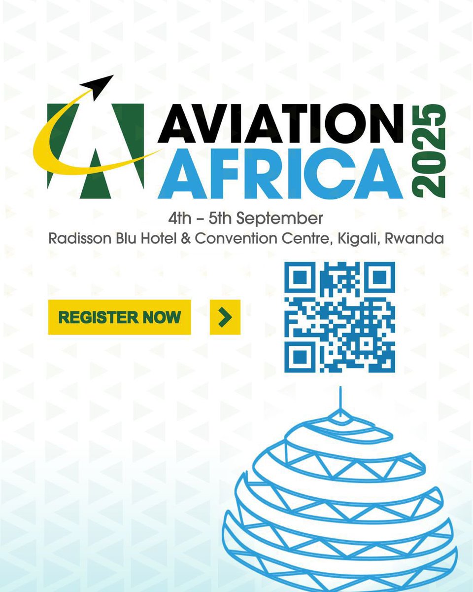 Rwanda Airports (RAC) (@rwandaairports) on Twitter photo We're excited to welcome the Aviation Africa Summit to Kigali for the 4th time.
Africa’s leading aviation and aerospace event returns — bringing together global experts, innovators, and leaders.
Are you ready to shape the future of African aviation? Sign up
#AviationAfrica2025 We're excited to welcome the Aviation Africa Summit to Kigali for the 4th time.
Africa’s leading aviation and aerospace event returns — bringing together global experts, innovators, and leaders.
Are you ready to shape the future of African aviation? Sign up
#AviationAfrica2025
