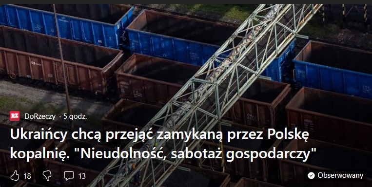 To są ci sami ukraińcy za których spłacamy  odsetki ich długu, dajemy za friko uzbrojenie, płacimy za internet, dajemy socjal.
To jest proszę państwa kryminał, świadome działanie na niekorzyść Polski.