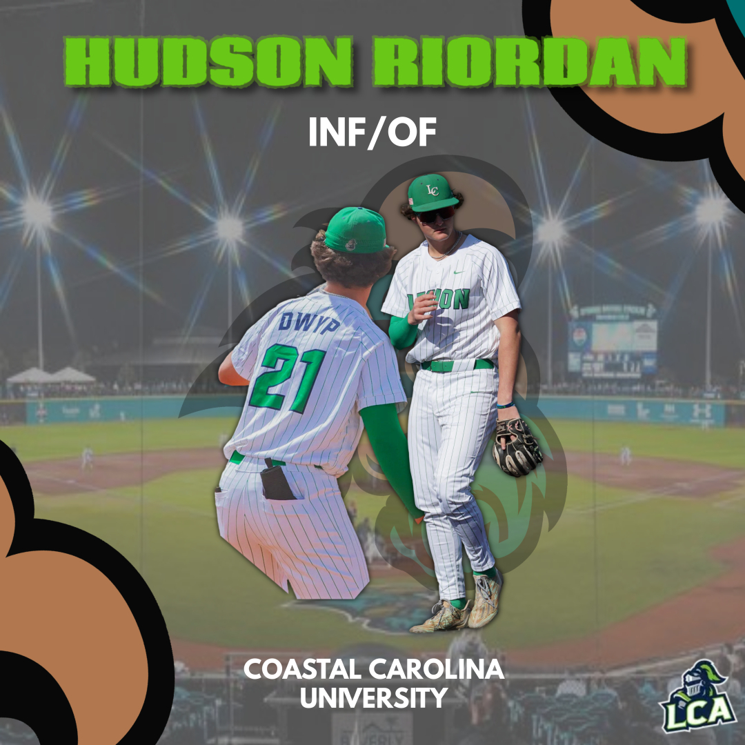 Congratulations to Junior INF/OF Hudson Riordan on his commitment to Coastal Carolina University!

#LCA | #DWYP