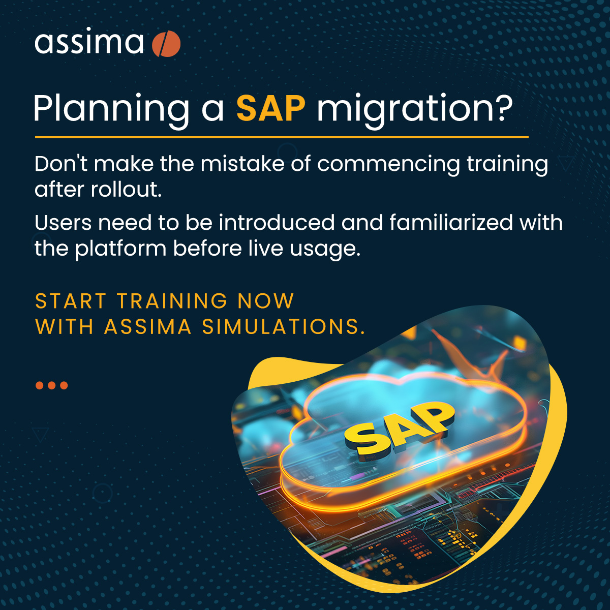 Assima's tweet image. As a platform with a complex interface, SAP training needs to be immersive and comprehensive.

Assima covers both grounds with its hyper-realistic and risk-free simulations.

zurl.co/4cNLs

#AssimaTraining #AssimaSAPTraining #SAPRollout