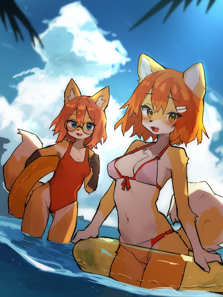 Golden_Fox5123's tweet photo. Join the girls for a swim! 🏖️ https://t.co/4lcek1Iae3