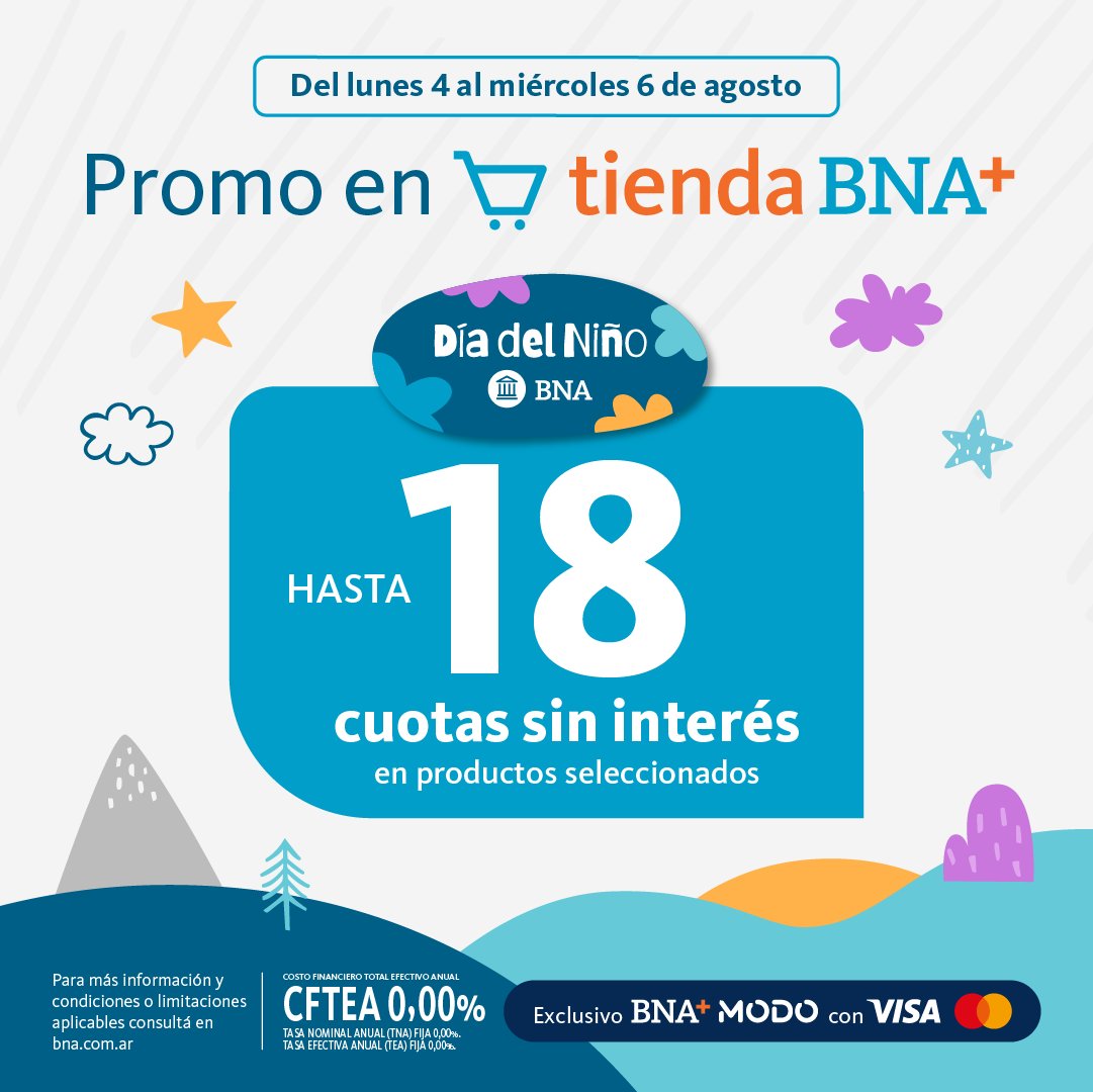 Día del Niño en Tienda BNA+ 😏🙌 ¡Llegaron las cuotas que estabas esperando! > bit.ly/4fhzc9G