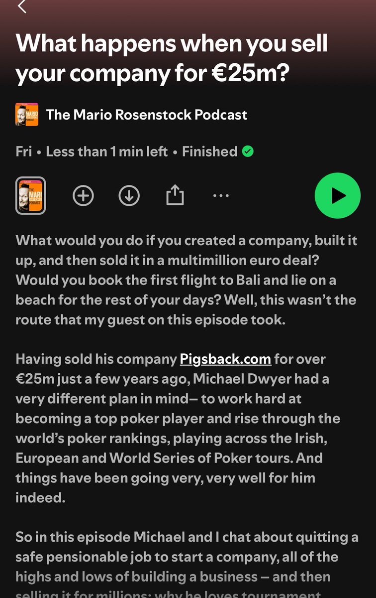 Gambling, risk, Pigsback, start-ups, poker tournaments, bitcoin and books with Mario Rosenstock 

open.spotify.com/episode/25ME0g…