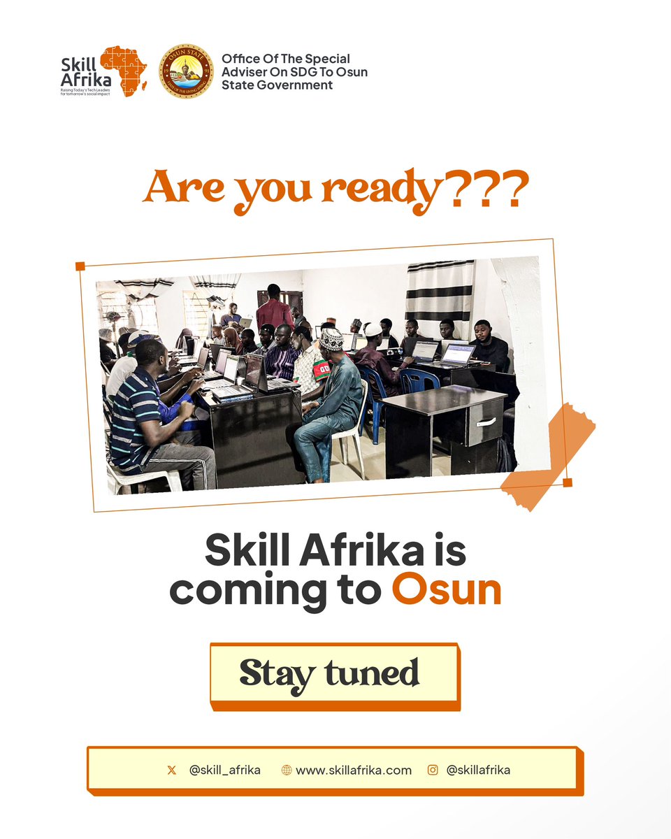 omoalhajaabiola's tweet image. Osun, Skill Afrika is in town. Happy to partner with the office of the SA, SDG to Osun state government, to deliver this bootcamp. Here we go