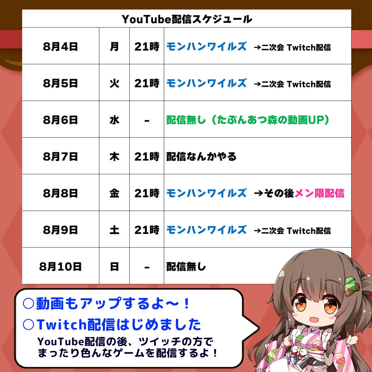 今週の配信スケジュール～！ 護石アプデに向けてモンハンワイルズを