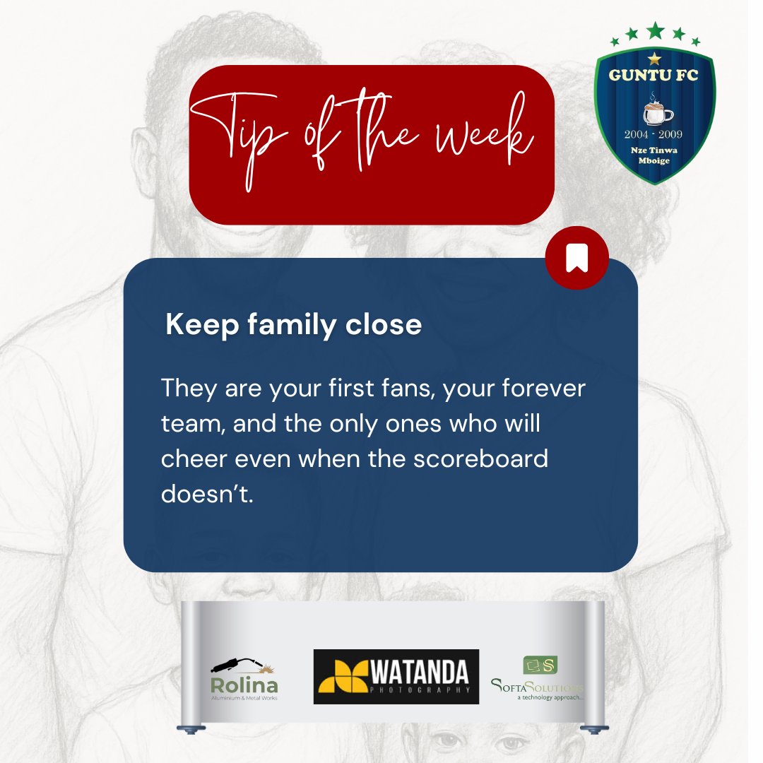 FC Guntu (@fcguntu) on Twitter photo When life gets tough, itβs family that holds you up.
They cheer you on, correct you, and walk the long road beside you.
In football and in life surround yourself with the people who make you better.
#GuntuFC #TeamIsFamily #Brotherhood <a href="/DrJosh03/">Joshua</a> <a href="/NGwebayanga/">Norman Gwebayanga, Msc, MA</a> <a href="/D_W_006/">Daniel Were</a> When life gets tough, itβs family that holds you up.
They cheer you on, correct you, and walk the long road beside you.
In football and in life surround yourself with the people who make you better.
#GuntuFC #TeamIsFamily #Brotherhood <a href="/DrJosh03/">Joshua</a> <a href="/NGwebayanga/">Norman Gwebayanga, Msc, MA</a> <a href="/D_W_006/">Daniel Were</a>