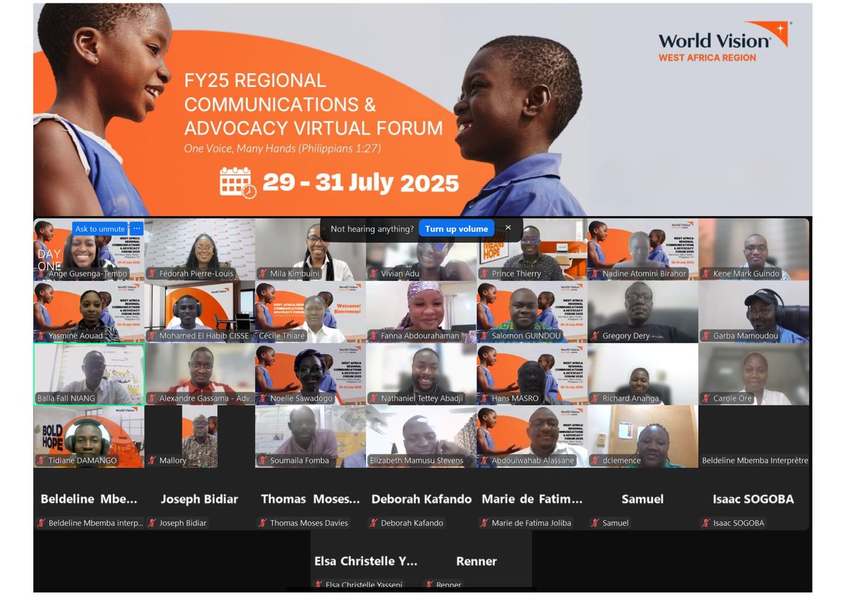 « Échanger, co-créer, apprendre et s'épanouir », c’est le thème du récent forum de la #communication et du #plaidoyer de <a href="/WorldVision/">World Vision</a> Afrique de l’Ouest.
Le but ?➡️Enrichir les pratiques professionnelles afin de mieux relater l’impact de World Vision dans la vie des #enfants.✅