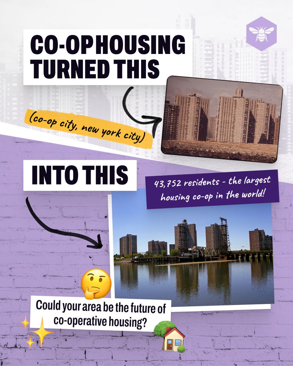 CoopParty's tweet photo. 🏘️ What if your street could be owned by the people who live there?
In New York, co-operative housing gave 43,000 people a say (and a stake!) in where they live.
Now imagine what that could mean here. Let’s bring the power home. #YIOBY https://t.co/Hdx3jZqkVT