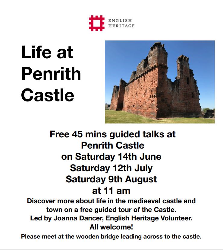 Life at Penrith Castle. Free 45 minute guided talks at Penrith Castle - Saturday 9th August.

Discover more about life in the mediaeval castle and town on a fee guided tour of the castle.

orlo.uk/bTimi