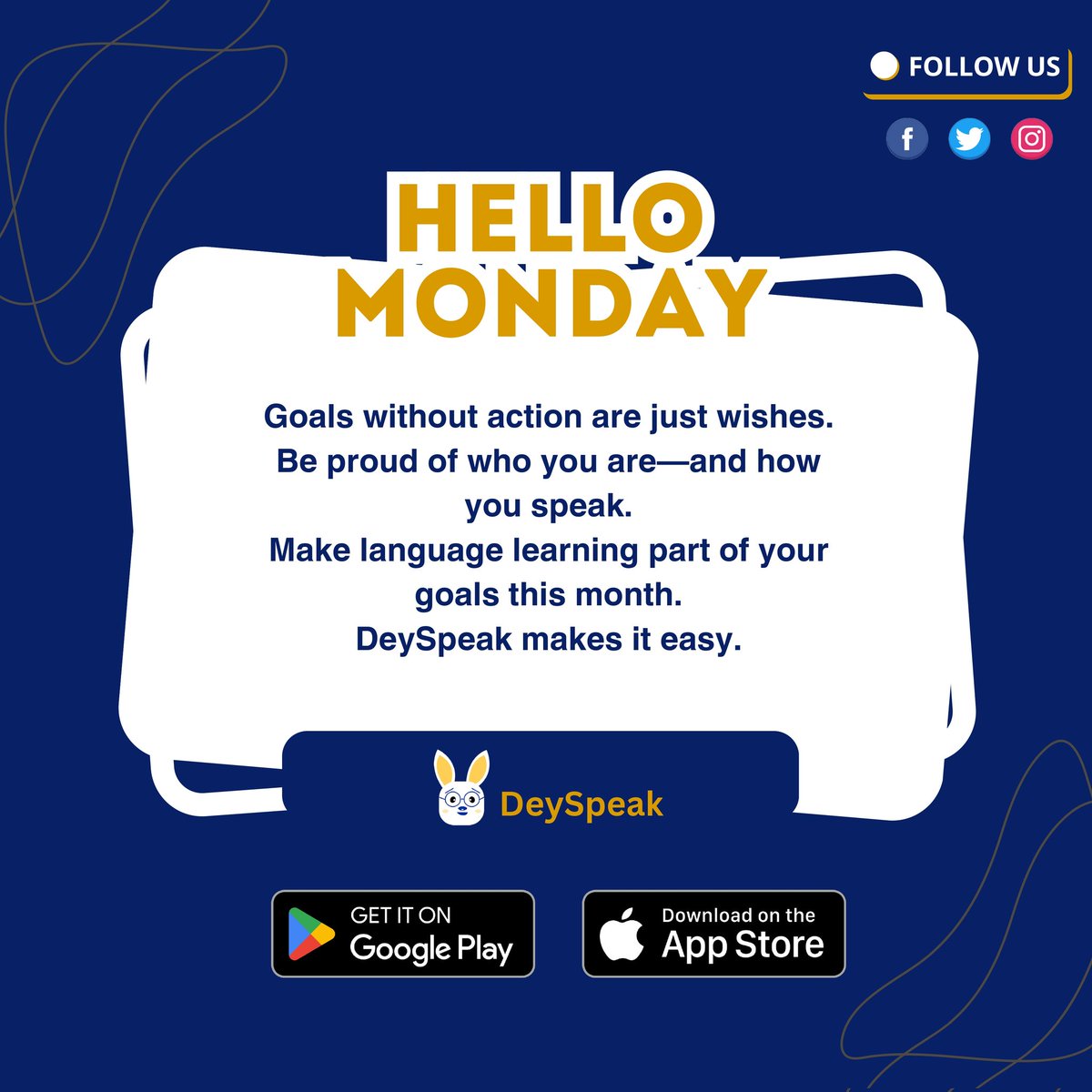 dey_speak's tweet image. Start your week with a new word! 🌍✨

This week, let&apos;s learn something new with DeySpeak. 

How do you say Good morning in your language? Drop a comment! 👇

#MondayMotivation #LearnALanguage #AfricanLanguages