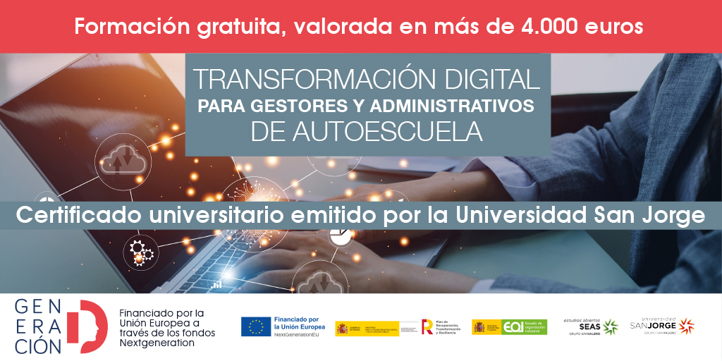 🚀 Formación gratuita para autoescuelas
💻 Online en directo (22/9 al 11/11)
📚 Para gerentes y personal administrativo
💰 Valorado en +4.000 €
🎓 Certificado oficial <a href="/_usj_/">Universidad San Jorge</a> 

🔗fundacioncnae.com/cursosautoescu…

#TransformaciónDigital #Autoescuelas