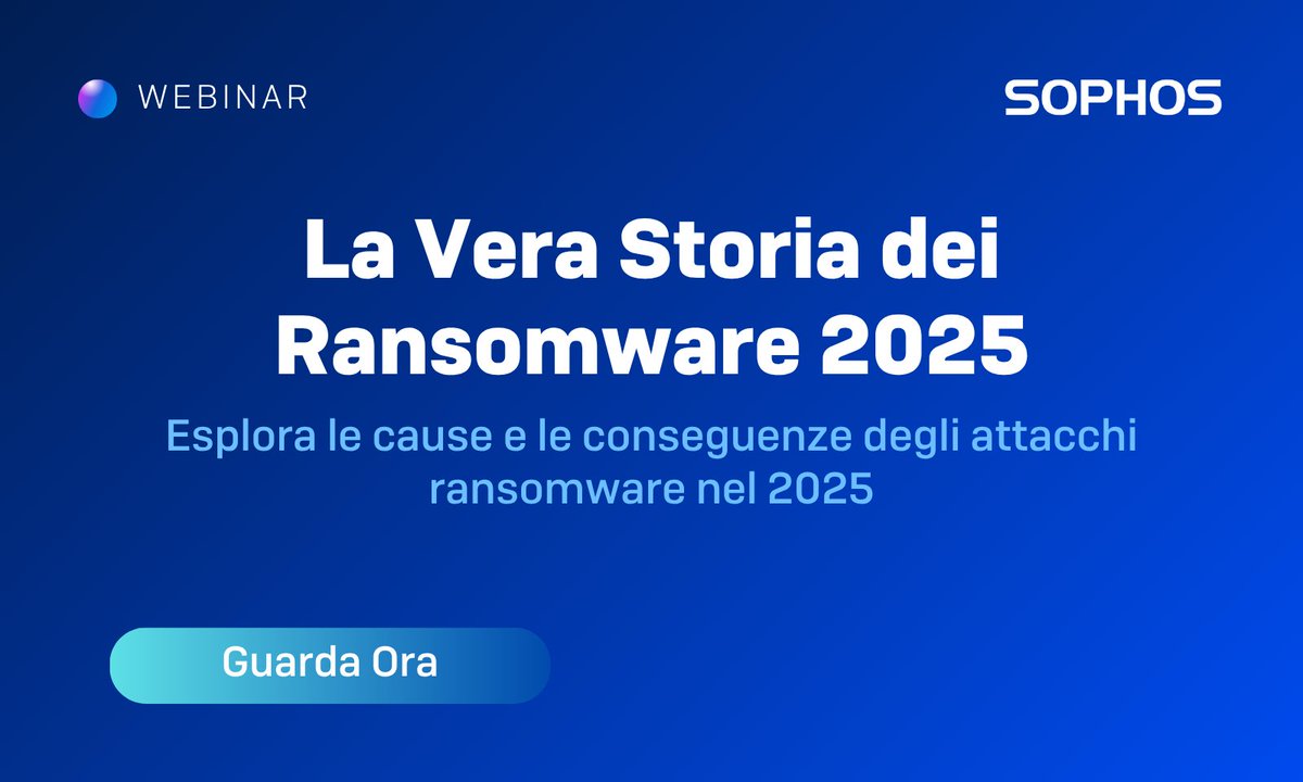 Esplora le cause e le conseguenze degli attacchi ransomware nel 2025 basandoti sui risultati di un’indagine condotta su 3.400 organizzazioni colpite da ransomware nell’ultimo anno. 

Guarda ora on-demand: bit.ly/45xjUdy