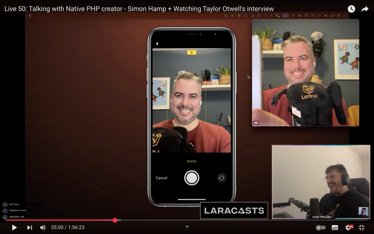 Simon Hamp (@simonhamp) on Twitter photo Throwback to just 5 months ago when I joined <a href="/enunomaduro/">nuno maduro</a> for his 50th stream
I absolutely love his energy and can't wait to see him become one of the biggest tech streamers, teaching all the kids about the awesomeness of Laravel and PHP
youtube.com/watch?v=_FQpmX… Throwback to just 5 months ago when I joined <a href="/enunomaduro/">nuno maduro</a> for his 50th stream
I absolutely love his energy and can't wait to see him become one of the biggest tech streamers, teaching all the kids about the awesomeness of Laravel and PHP
youtube.com/watch?v=_FQpmX…