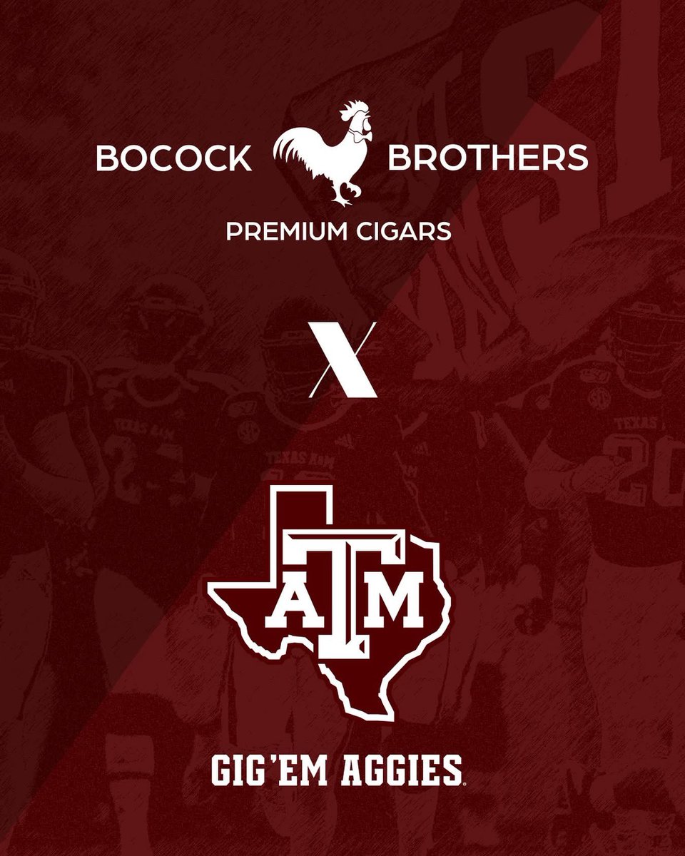 Bocock Brothers Premium Cigars is proud to team up with Texas A&amp;M University!
We’re celebrating the spirit of the Aggies with officially licensed cigars.
We can’t wait to share what we have in store for you!! GIG’ EM