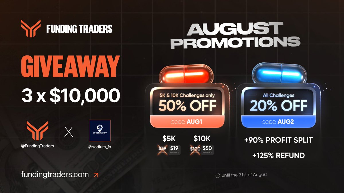 sodium. (@sodium_fx) on Twitter photo GIVEAWAY โจ
3ร 10K CHALLENGE ACCOUNT
Rules:
1. Follow
@FundingFutures
@FundingTraders
<a href="/StanFXTrading/">Stan FundingTraders.com</a>
@davidkrtinic
2. Like and Retweet
3. Tag 3 friends
4. Repost pinned @FundingTraders
Winners on Friday. GIVEAWAY โจ
3ร 10K CHALLENGE ACCOUNT
Rules:
1. Follow
@FundingFutures
@FundingTraders
<a href="/StanFXTrading/">Stan FundingTraders.com</a>
@davidkrtinic
2. Like and Retweet
3. Tag 3 friends
4. Repost pinned @FundingTraders
Winners on Friday.