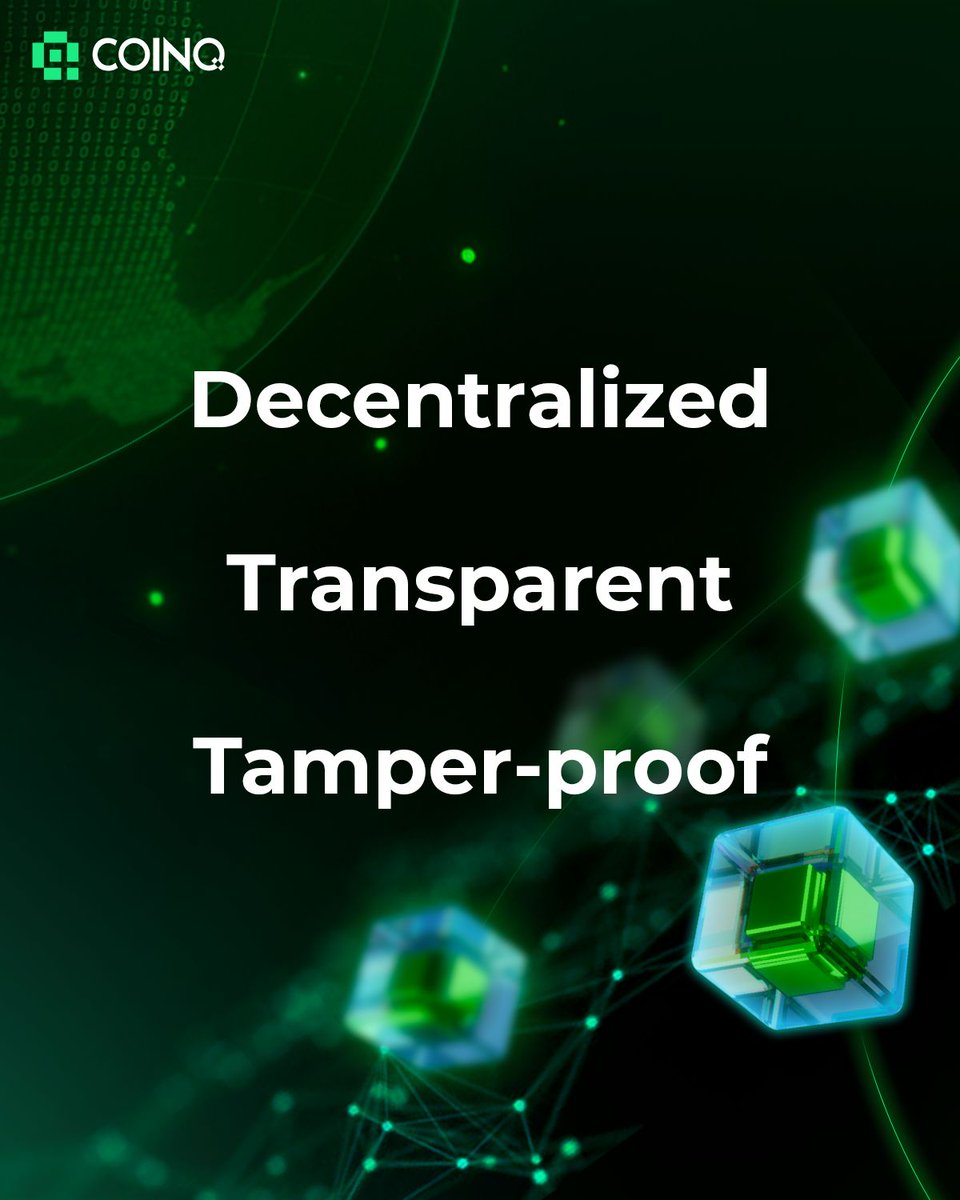 Blockchain = digital ledger + decentralization 🔗 

It records transactions across many computers so no one can cheat the system. 

Secure, transparent, and tamper-proof. 

That’s the power behind crypto. 

#BlockchainExplained #CryptoTech #CoinQ