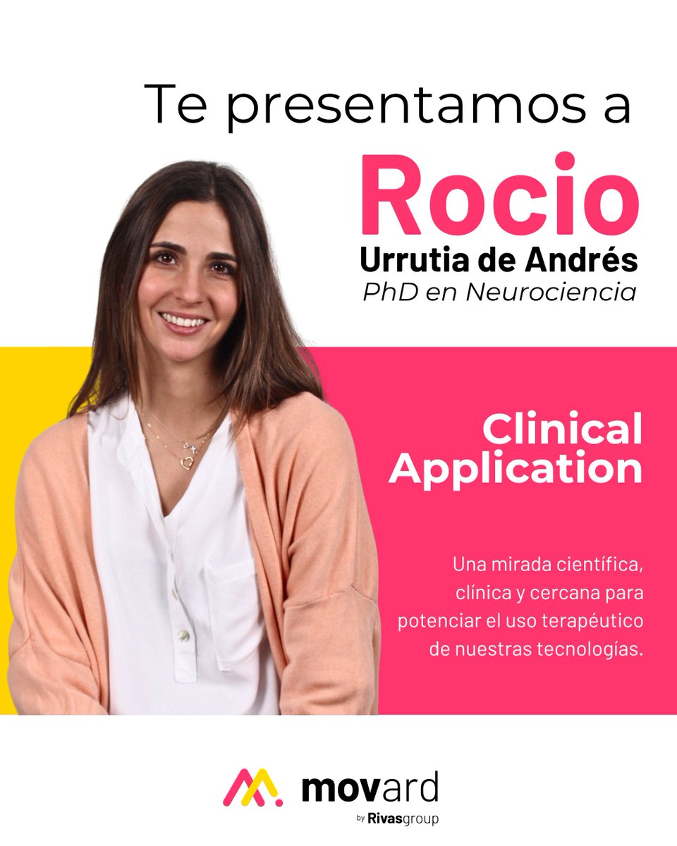 🧠 ¡Damos la bienvenida a Rocío Urrutia a Movard!
Doctoranda en Neurociencia, experta en estimulación no invasiva y robótica clínica, se une como nuestra nueva Clinical Application Specialist.

Tecnología + visión terapéutica + experiencia real.

movard.es/asesoria/