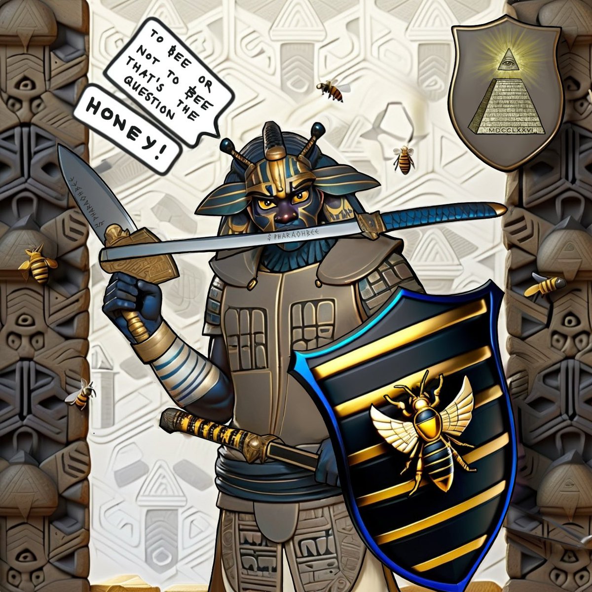 With great pleasure we present our first 1/1 AI enhanced CUSTOM ORIGINAL. It was great fun working with <a href="/AminStoz59298/">Pharaohbee</a> , creating a personalized NFT. 
#art #NFTs #cardano