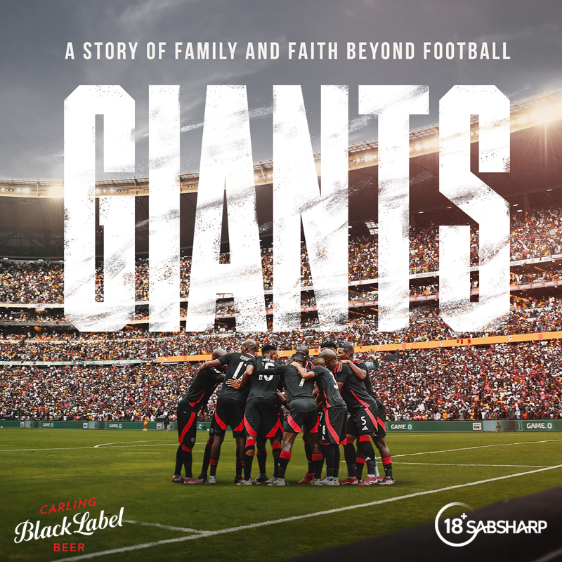 blacklabelsa's tweet photo. Carling Black Label is proud to present GIANTS🏆 ​

​A 5-episode doccie series that takes us inside the Orlando Pirates FC camp for an unprecedented, raw, and deeply emotional experience. 

Catch it every Sunday, 9 PM channel 161
