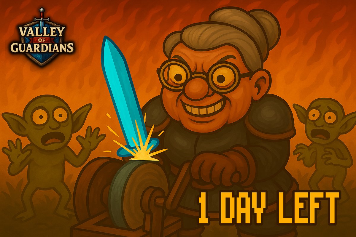 Granny’s got her sword ready. Do you?

⏳ Season 1 ends in 1 day!

💰 GC will reset
📜 Finish your Daily Quests
🏆 Lock in your spot on the leaderboard
🔗 Add your wallet to get rewards

This is your final grind.

➡️ valleyofguardians.xyz