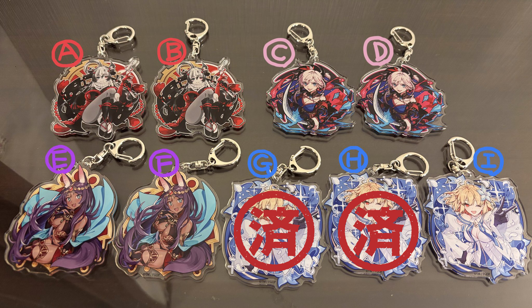 fgo コマンドコード アクリルキーホルダー アクキー フェス 8点セット 指令紋章（コマンドコード）アクリルキーホルダーvol.8【モチーフ】