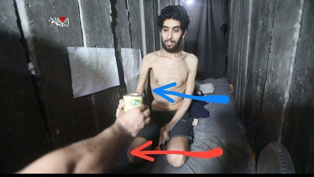 ¿alguna ong humanitaria se puede ocupar? ¿Algún editorial en los medios? <a href="/el_pais/">EL PAÍS</a> <a href="/elmundoes/">EL MUNDO</a> <a href="/abc_es/">ABC.es</a> <a href="/CICR_es/">CICR</a> Nótese el brazo del rehén #EvyatarDavid y del de su carcelero.