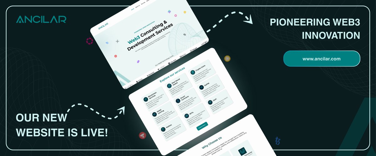 ancilartech's tweet image. We’re Live. The New Home of Web3 is Here.
From wireframes to launch — Ancilar’s new website is officially live.
Explore what we build, how we do it, and where we’re headed.
🌐 ancilar.com
#AncilarTech #WebsiteLaunch #Web3Design #UIDesign #ReactJS