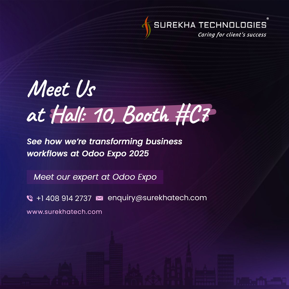surekhatech's tweet image. Catch Us at Odoo Expo 2025!

We’re all set to showcase our latest #Odoo solutions at our booth!

📍Visit us at the Expo and let’s talk about transforming your business!

Hall No: 10
Booth No: C7

FREE consultation:
surekhatech.com/odoo-experienc…

#OdooExpo #SurekhaTech #Hall10 #C7 #ERP