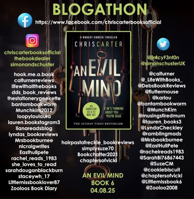 📕An Evil Mind by Chris Carter 📕

I devoured this book. If you want to see the world through the conceited eyes of a serial killer then read this.

Review tinyurl.com/3f9w87md

#blogathon #BookTwitter