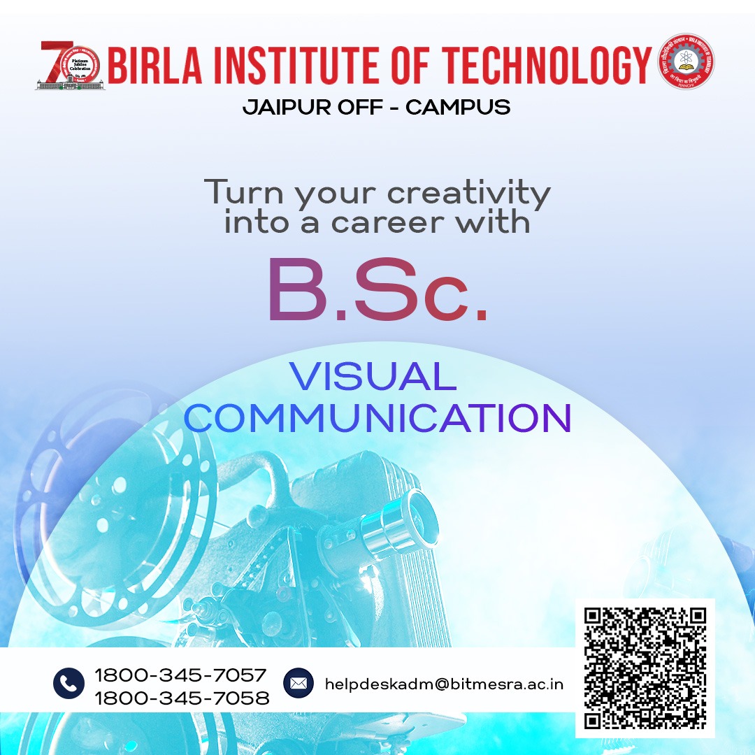 BITMesra_Ranchi's tweet image. Bring your creative vision to life with a B.Sc. in Visual Communication at #BITJaipur Off-Campus!

Admissions are open!
Apply now: bitmesra.ac.in/admission/noti…

#VisualCommunication #BITMesra #BITJaipur #BSc #CreativeMinds #DesignYourFuture #AdmissionsOpen