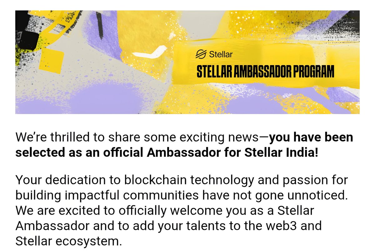 Amit S (@amitflux) on Twitter photo Excited to announce that I’ve joined <a href="/stellar_ind/">Stellar India</a> as an Ambassador 🚀
Excited to contribute to the <a href="/StellarOrg/">Stellar</a> ecosystem, engage with the Indian Web3 community, and explore real-world blockchain use cases together.
<a href="/stellar_ind/">Stellar India</a> <a href="/StellarOrg/">Stellar</a> 🚀 Excited to announce that I’ve joined <a href="/stellar_ind/">Stellar India</a> as an Ambassador 🚀
Excited to contribute to the <a href="/StellarOrg/">Stellar</a> ecosystem, engage with the Indian Web3 community, and explore real-world blockchain use cases together.
<a href="/stellar_ind/">Stellar India</a> <a href="/StellarOrg/">Stellar</a> 🚀