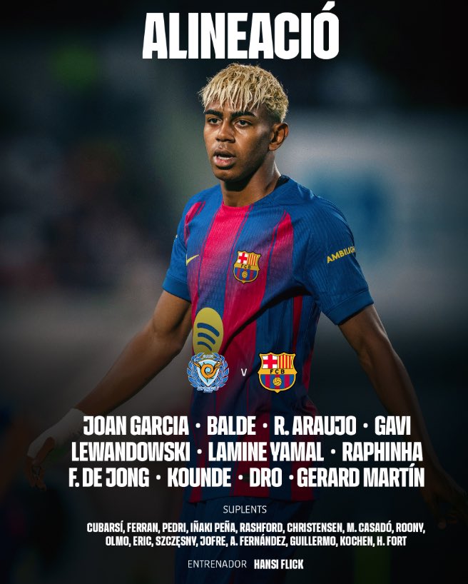Visual #Barca 🔵 🔴
Watch #DaeguBarça LIVE at #Olasport

Will Lamine yamal  and Rashford lead  #Barca to a famous victory?

Click  👉 bit.ly/Olasport_Lam  to follow up every match action, Score update and match analysis in the game from tonight’s game .