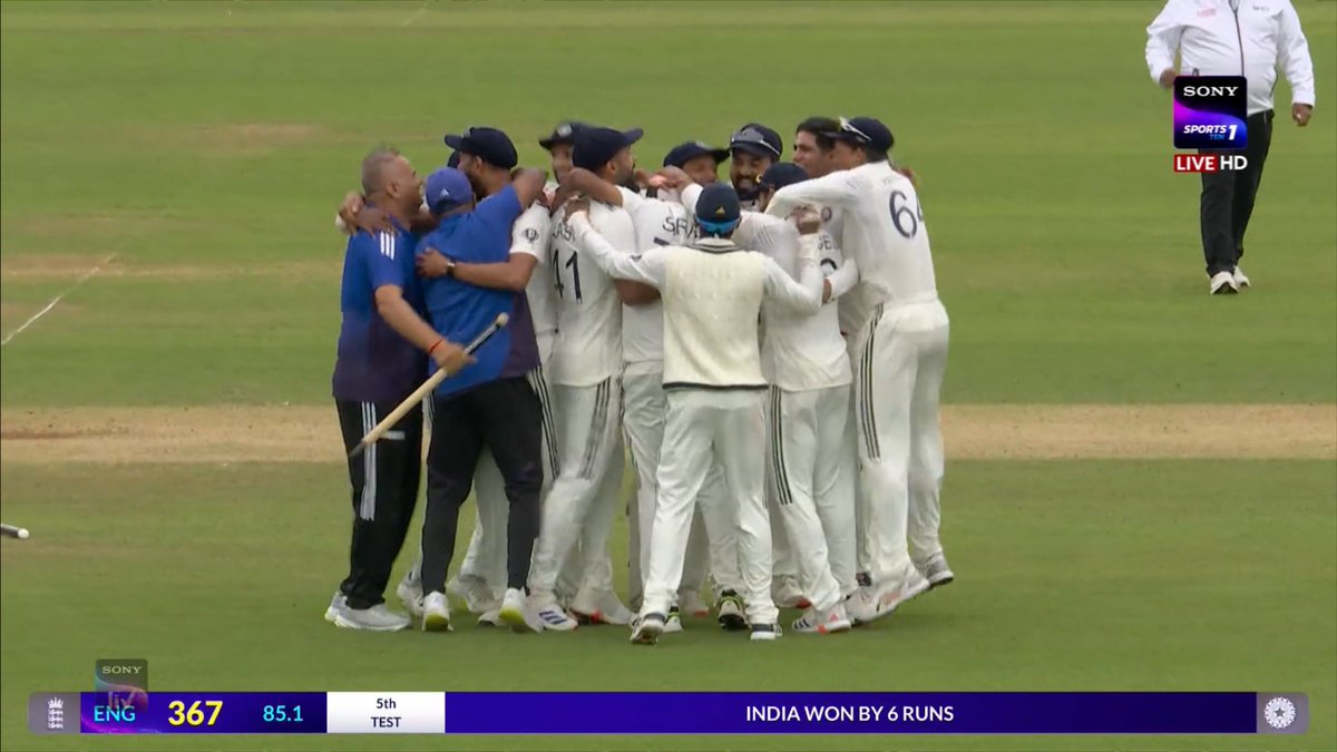 India Won by 6 Runs 🇮🇳