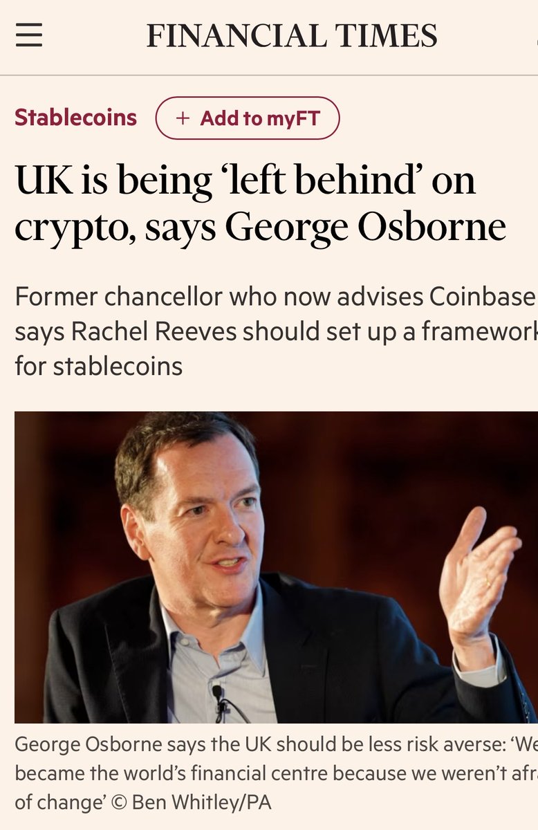 Faryar Shirzad 🛡️ (@faryarshirzad) on Twitter photo Outstanding piece by former UK Chancellor and current <a href="/coinbase/">Coinbase 🛡️</a> adviser <a href="/George_Osborne/">George Osborne</a> on the need for Britain to move forward with an ambitious Pound Sterling stablecoin strategy. 🇬🇧
“The crypto revolution may have started with plans to replace the dollar as the world’s Outstanding piece by former UK Chancellor and current <a href="/coinbase/">Coinbase 🛡️</a> adviser <a href="/George_Osborne/">George Osborne</a> on the need for Britain to move forward with an ambitious Pound Sterling stablecoin strategy. 🇬🇧
“The crypto revolution may have started with plans to replace the dollar as the world’s