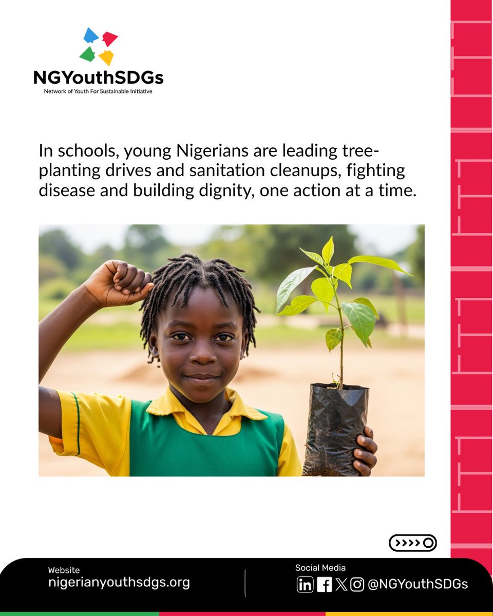 NGYouthSDGs's tweet image. They’re planting trees, organising school clean-ups, and fighting the spread of disease.

This is youth action with purpose, and it’s transforming communities.

#EndOpenDefecation
#AleyitaJoinsCNC
#AleyitaClimateChampions