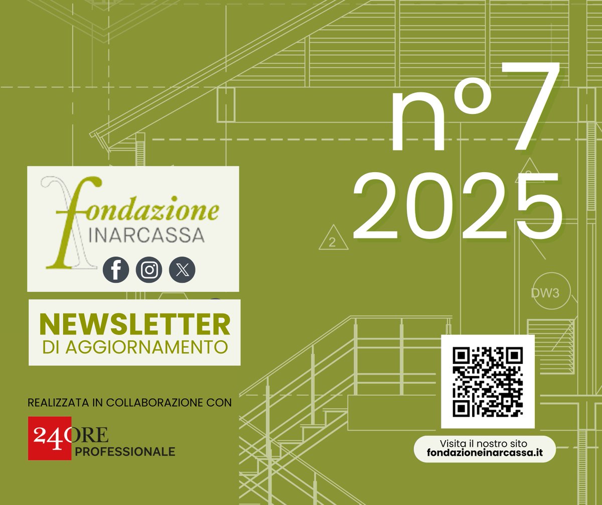 È ora disponibile il n.7 di #luglio della newsletter realizzata in collaborazione con <a href="/sole24ore/">IlSole24ORE</a>.

🔍 Clicca qui per saperne di più: fondazioneinarcassa.it/it/sole24ore-p…