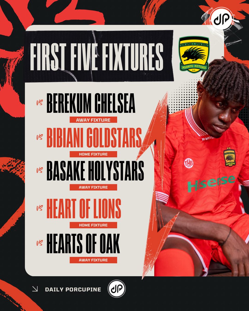 🚨🔴 Asante Kotoko will start the season with a trip to Berekum. 🚌