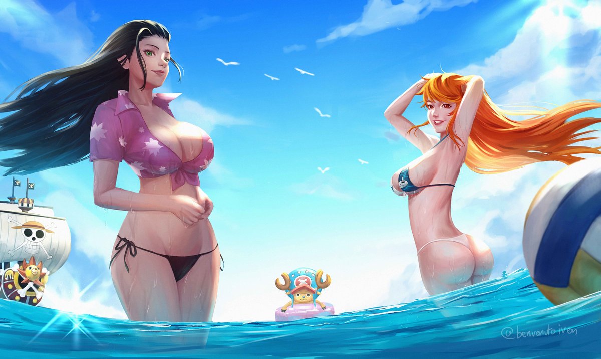 Been playing too much One Piece TCG lately so I decided to draw my own custom Playmat to disturb my opponent concentration 😛
Summer vibe Nami and Robin.
#ONEPIECE #nami #Robin #ナミ ＃ロビン