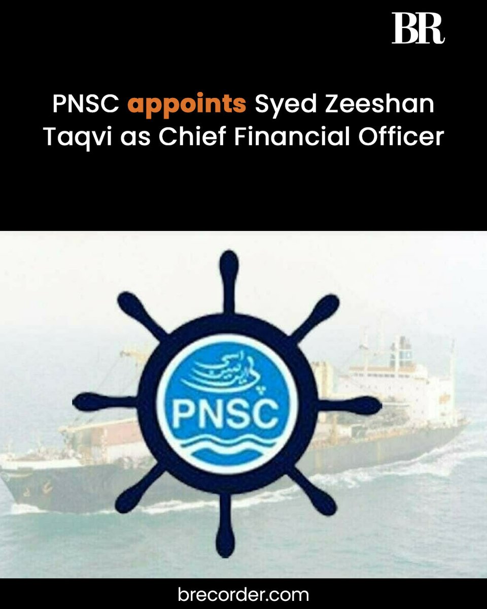 brecordernews's tweet image. Pakistan National Shipping Corporation (PNSC) has appointed Syed Zeeshan Taqvi as Chief Financial Officer.

His appointment was effective from July 26, the PNSC informed the Pakistan Stock Exchange in a notice on Monday.

Read more:
brecorder.com/news/40376167/…

#PNSC