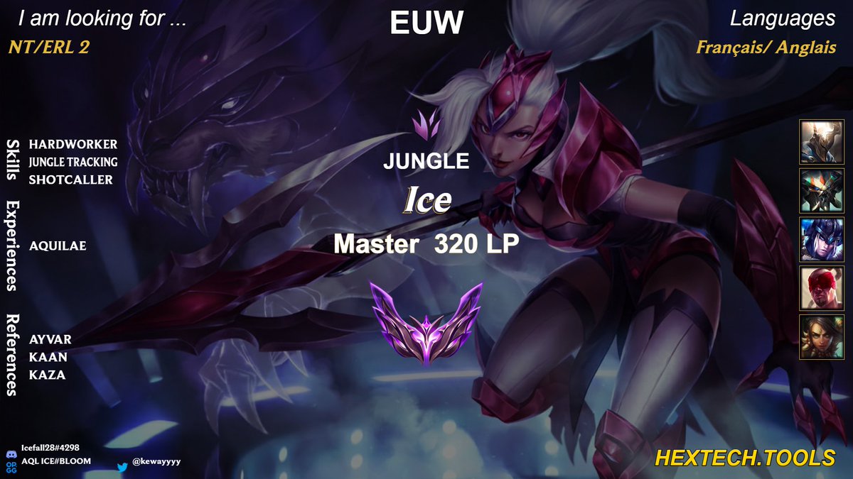 Main Jungle LFT⚡️

After this stage of the NT <a href="/Aquilae_LoL/">Aquilae 🦅</a> leaves me to explore my options

Shotcaller,Good Jungle Tracking

OP.GG : op.gg/de/lol/summone…

Reference: <a href="/Ayvar_LOL/">Ayvar</a> <a href="/KaaNuLard/">KaaN</a> <a href="/_Kazaaaaa/">Kaza 🇵🇸</a> <a href="/Karmaa_JF/">KarmaaJF</a> 

Dm or discord :icefall28

🔄-❤️ appreciated