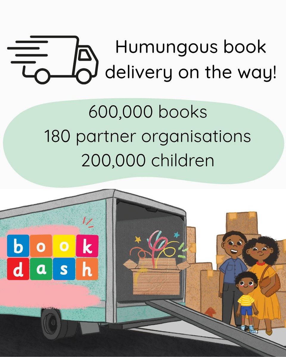 bookdash's tweet image. Book Dash is delivering 600,000 books to partner organisations across South Africa, reaching approximately 200,000 children!
Together with our amazing supporters, partners, and supply chain heroes—we’ve helped bring these South African stories to children and families.
#bookdash
