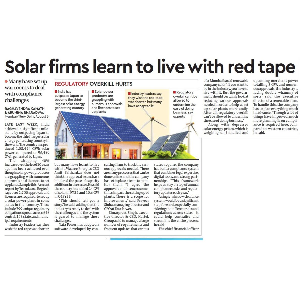 Hartek Group (@hartekgroup) on Twitter photo Great to see our ED & CEO, <a href="/simarpreeths/">Simarpreet Singh</a>, featured in the Financial Express, discussing the path through regulatory hurdles in India's booming solar industry.
Read the full feature here: linkedin.com/posts/hartek_f…
#HartekGroup #SolarEnergy #Leadership #InTheNews Great to see our ED & CEO, <a href="/simarpreeths/">Simarpreet Singh</a>, featured in the Financial Express, discussing the path through regulatory hurdles in India's booming solar industry.
Read the full feature here: linkedin.com/posts/hartek_f…
#HartekGroup #SolarEnergy #Leadership #InTheNews