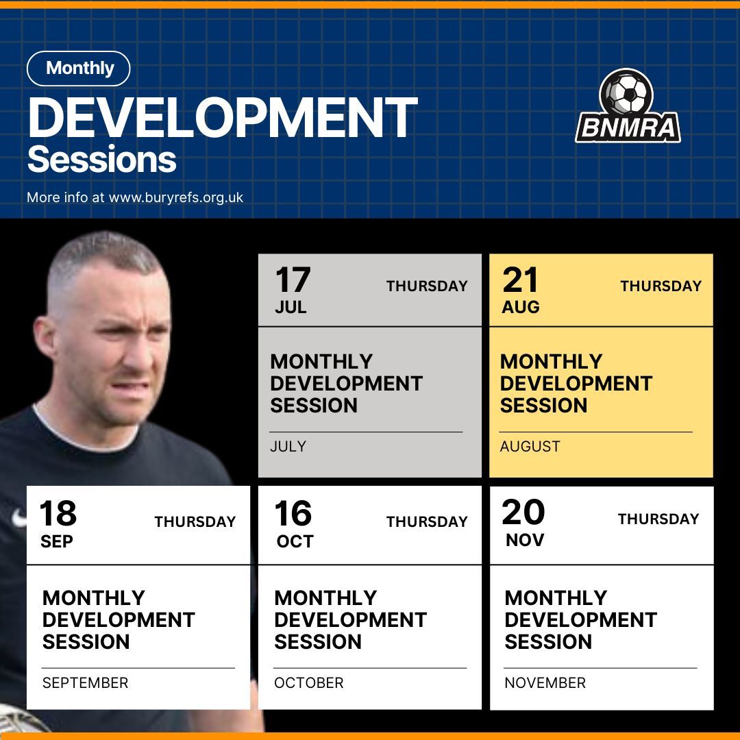 MDS CALENDAR | 📆

This month, our Monthly Development Session will take place on Thursday 21st August, and we will be joined by a very well-known official to many of our members! Guest speaker to be announced next week.