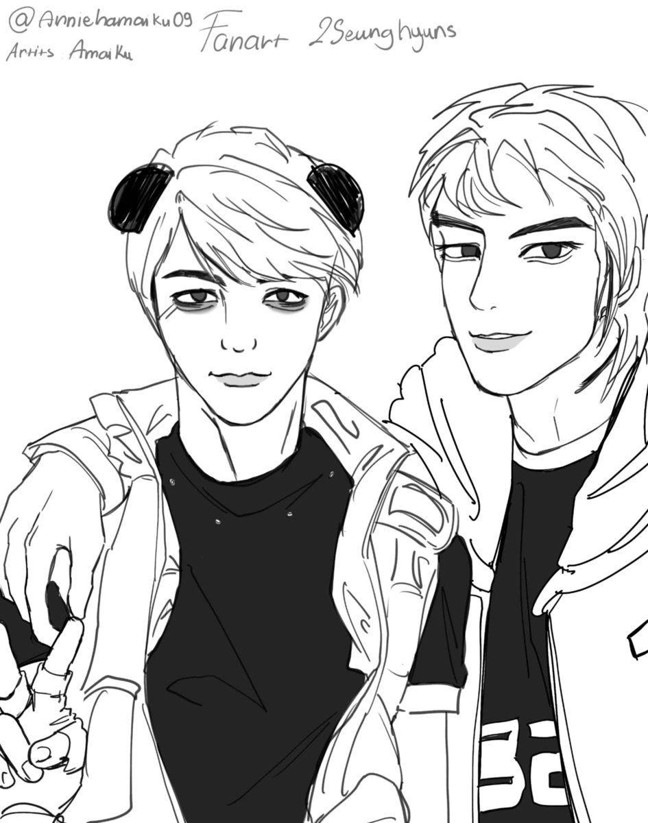Anniehamaiku09's tweet photo. ⚠Fanart: YAH I LIKE THIS POSE so cute >< ( Guys,I’m starving for TopRi drawing ideas—anyone, please drop me requests!! 😭) #topri #Toptory #2Seunghyuns #Seungri #topbigbang https://t.co/YbaTJwKS4i